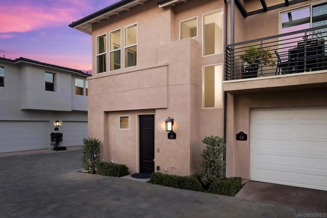 view of front of home with a garage