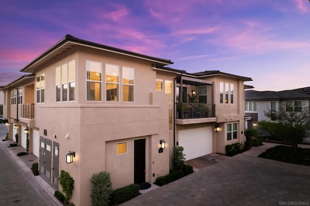 view of front of house with a garage