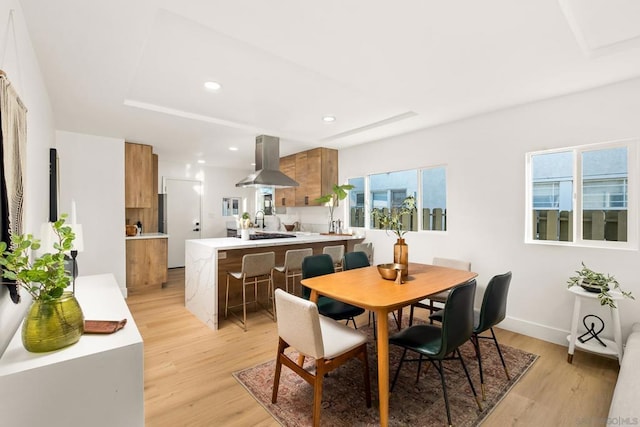 dining room featuring light hardwood / wood-style floors