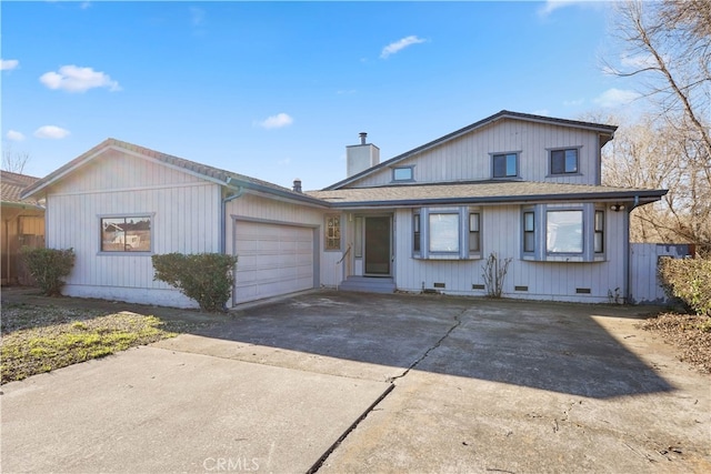 view of front of house with a garage