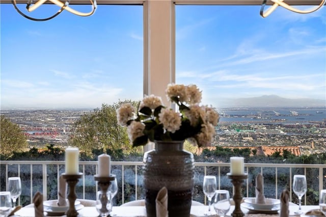 room details with an inviting chandelier