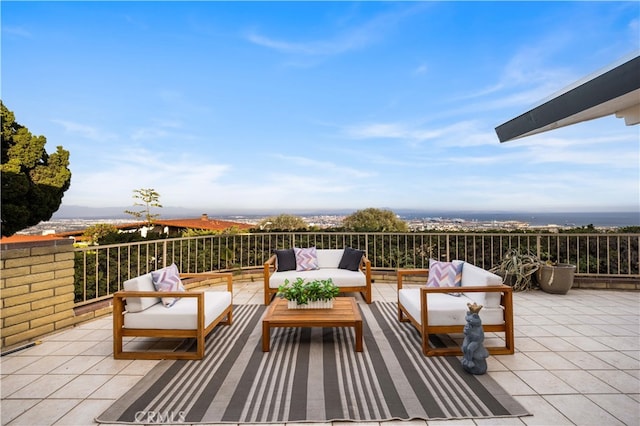 view of patio featuring an outdoor hangout area