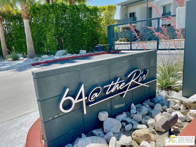 view of community sign