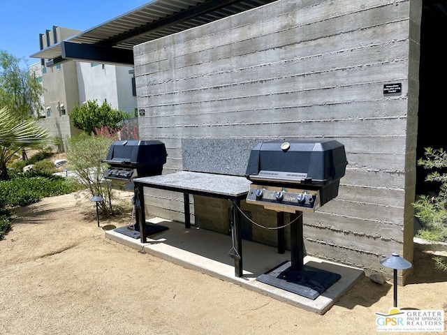 view of patio with area for grilling