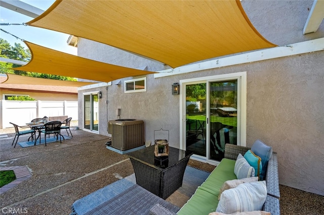 view of patio featuring central AC