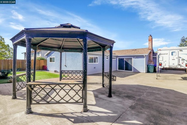 view of patio / terrace with a gazebo