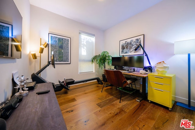 office featuring dark hardwood / wood-style floors