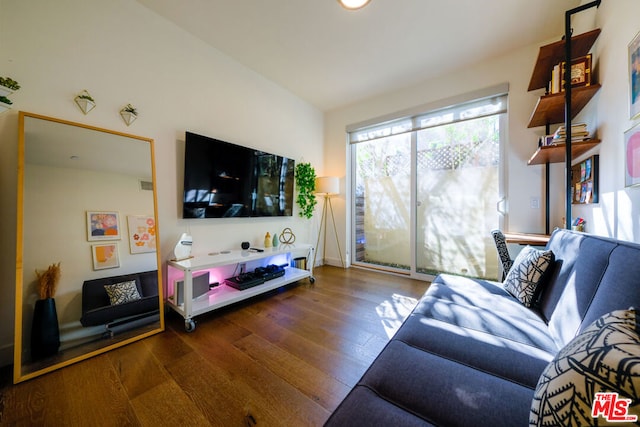 living room featuring wood-type flooring