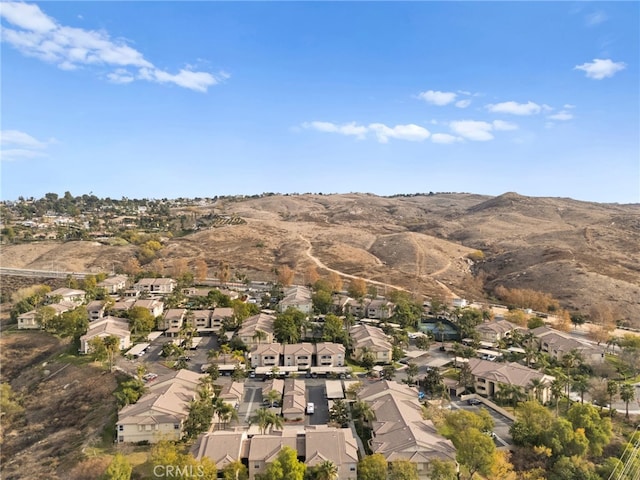 aerial view with a mountain view