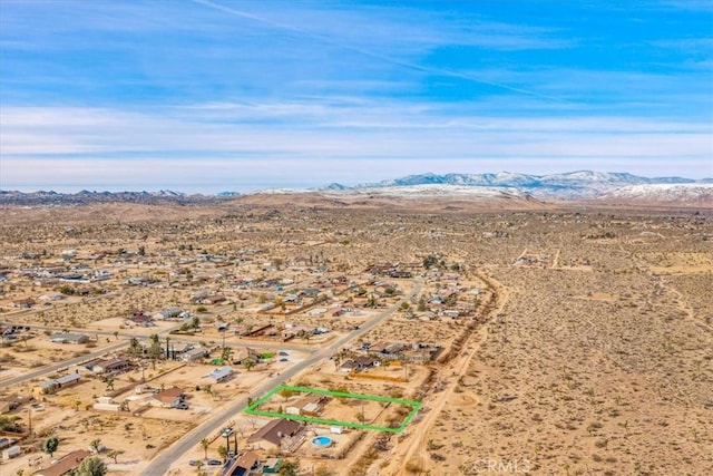 drone / aerial view with a mountain view