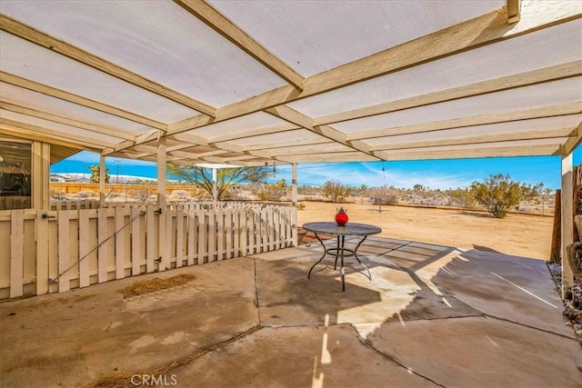 view of patio / terrace featuring a pergola