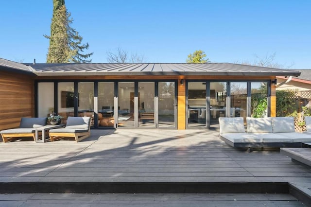 deck with an outdoor living space