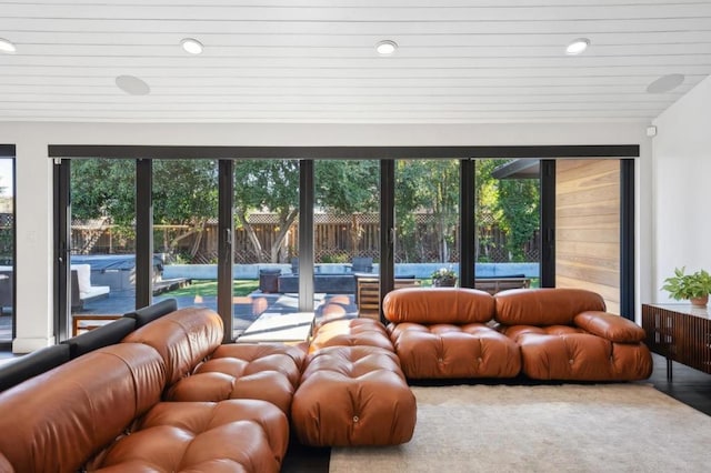 living room featuring a wealth of natural light