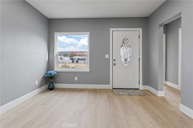 entrance foyer with light wood-type flooring