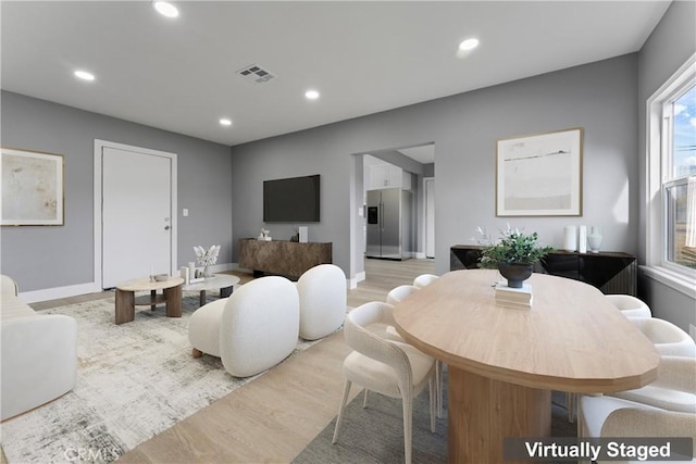 living room featuring light hardwood / wood-style floors