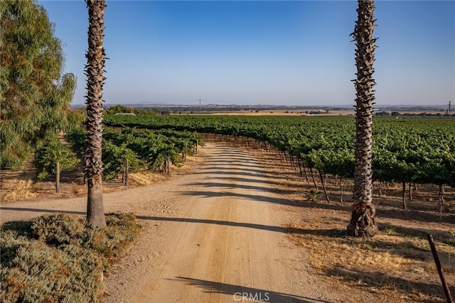 view of street with a rural view