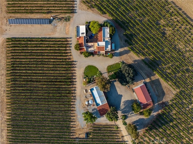 bird's eye view with a rural view