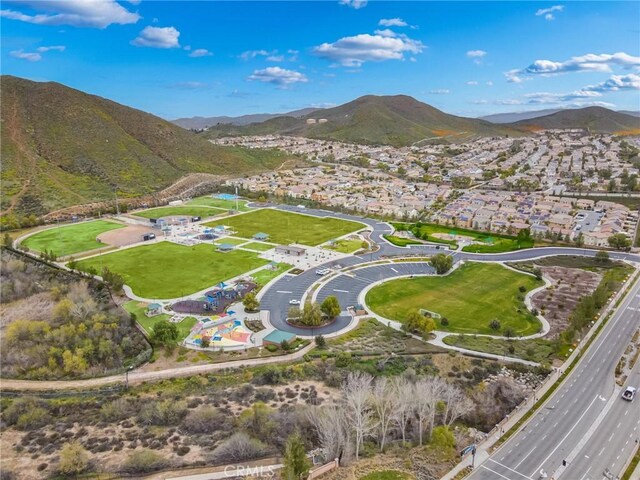 aerial view featuring a mountain view