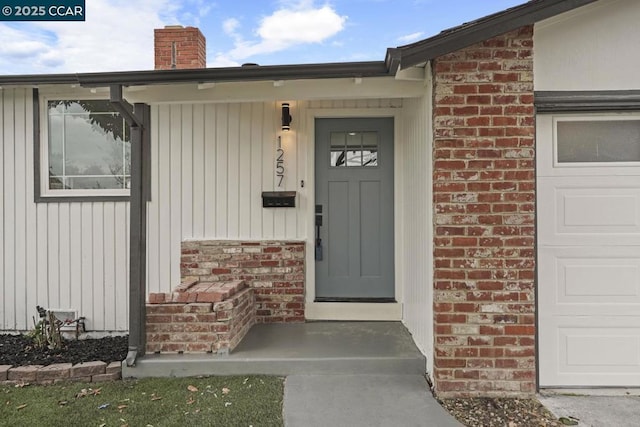 entrance to property with a garage