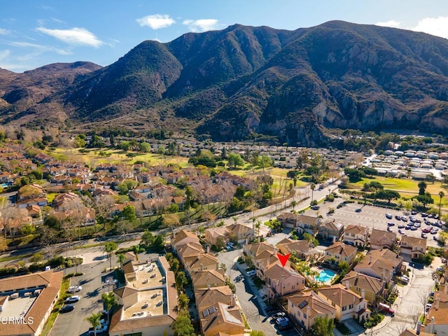 exterior space featuring a mountain view