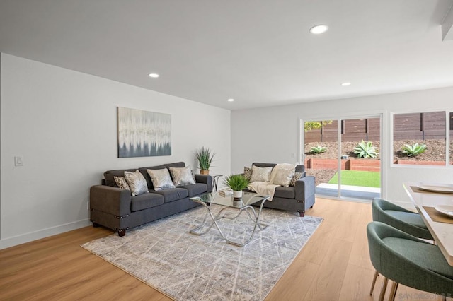 living room featuring hardwood / wood-style floors