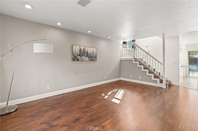 interior space featuring dark hardwood / wood-style flooring