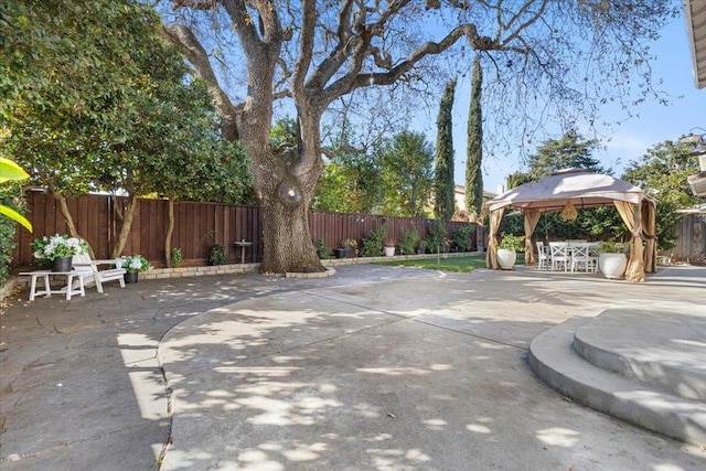 view of patio with a gazebo