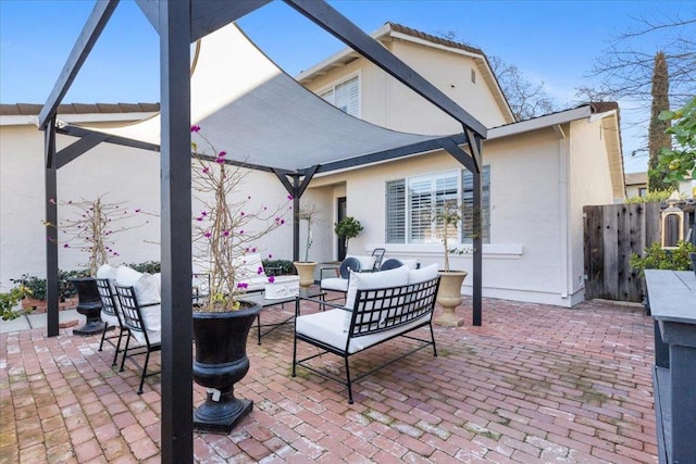 view of patio / terrace featuring an outdoor living space