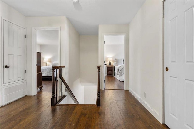 hall featuring dark hardwood / wood-style flooring