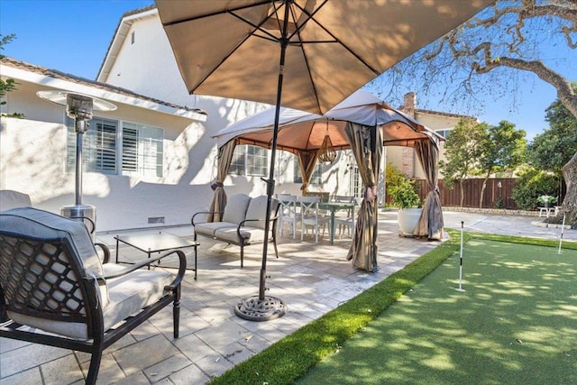 view of patio / terrace featuring a gazebo