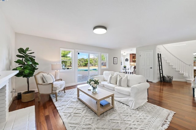 living room featuring hardwood / wood-style flooring