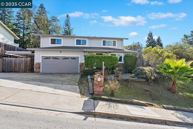 view of property with a garage