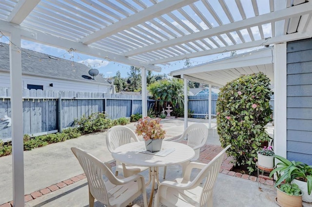 view of patio with a pergola