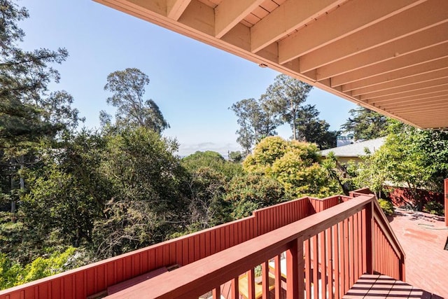 wooden balcony featuring a wooden deck