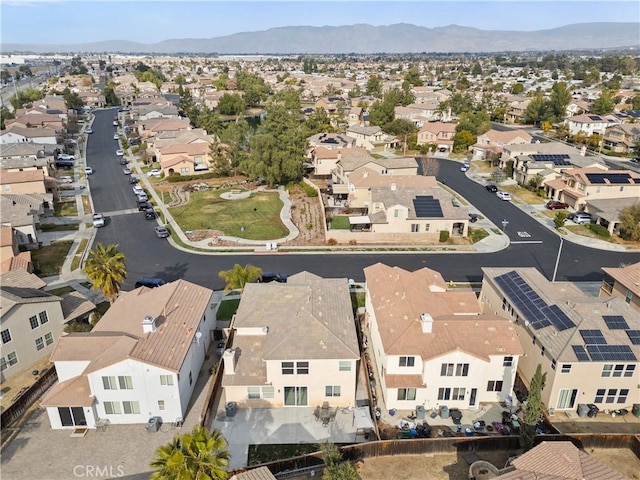 bird's eye view with a mountain view