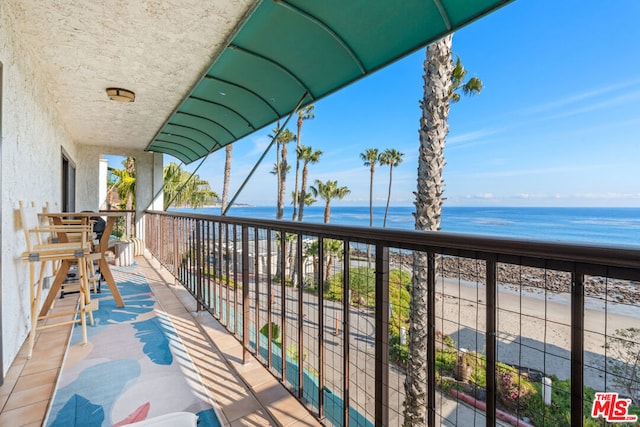 balcony with a water view