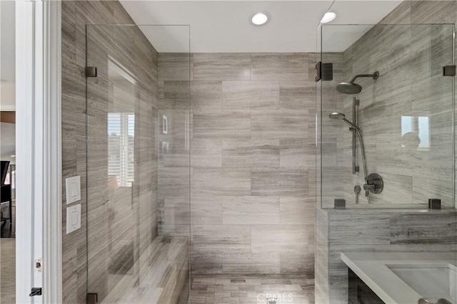 bathroom with an enclosed shower