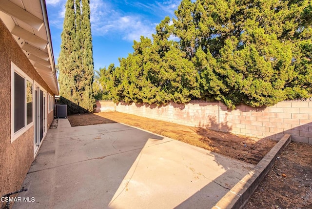 view of patio featuring central AC