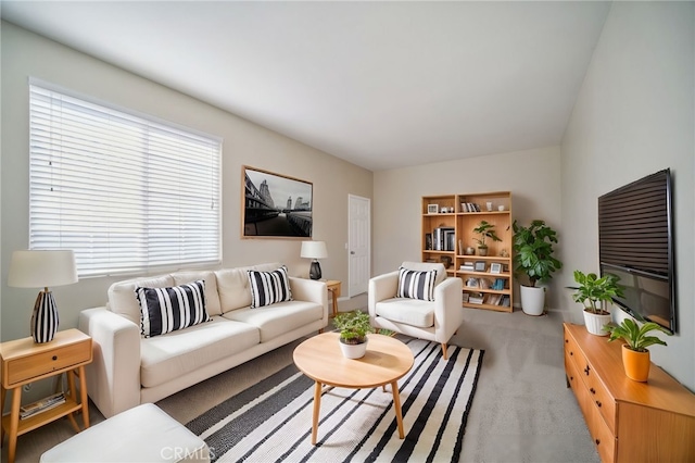 living room with carpet floors