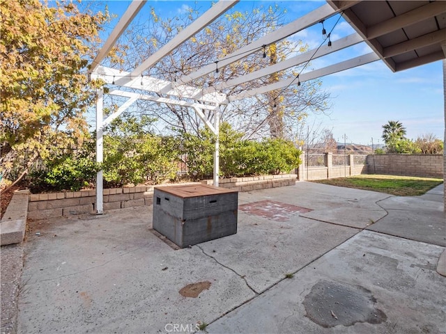 view of patio with a pergola