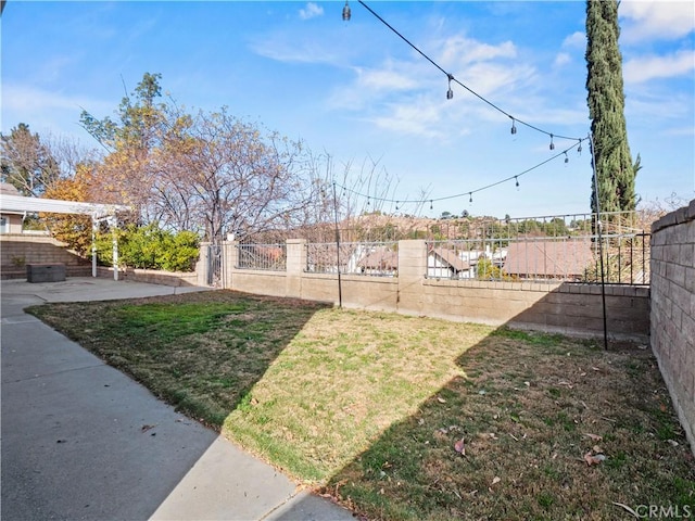 view of yard with a patio