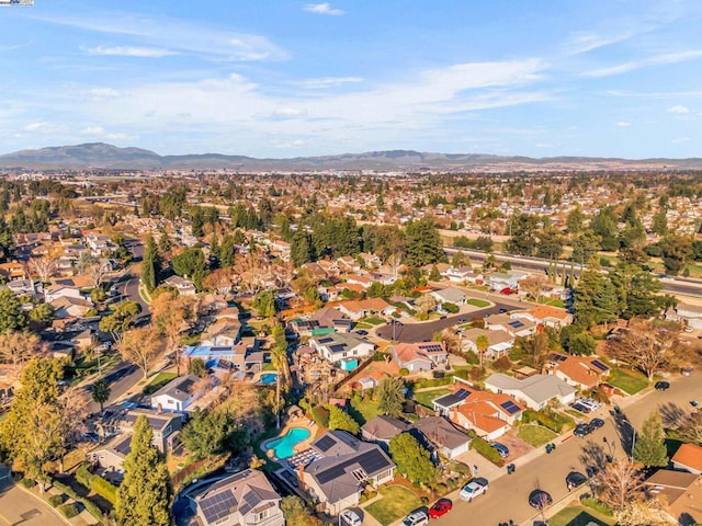 bird's eye view with a mountain view