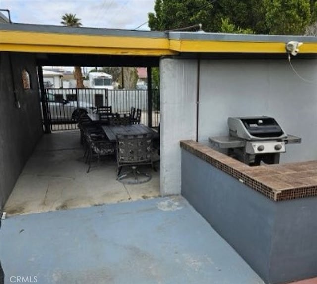 view of patio with grilling area