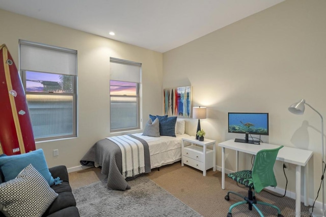 view of carpeted bedroom