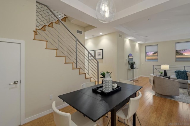 dining room featuring light hardwood / wood-style floors