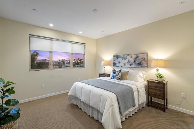 bedroom with carpet floors