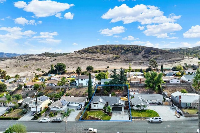 aerial view featuring a mountain view