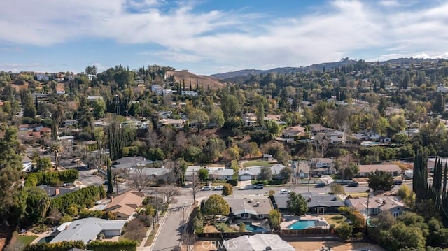 bird's eye view featuring a mountain view