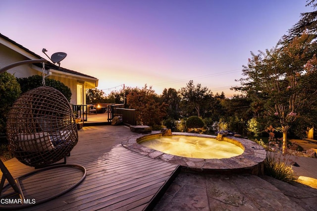 view of deck at dusk