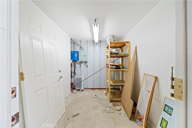 basement featuring radiator